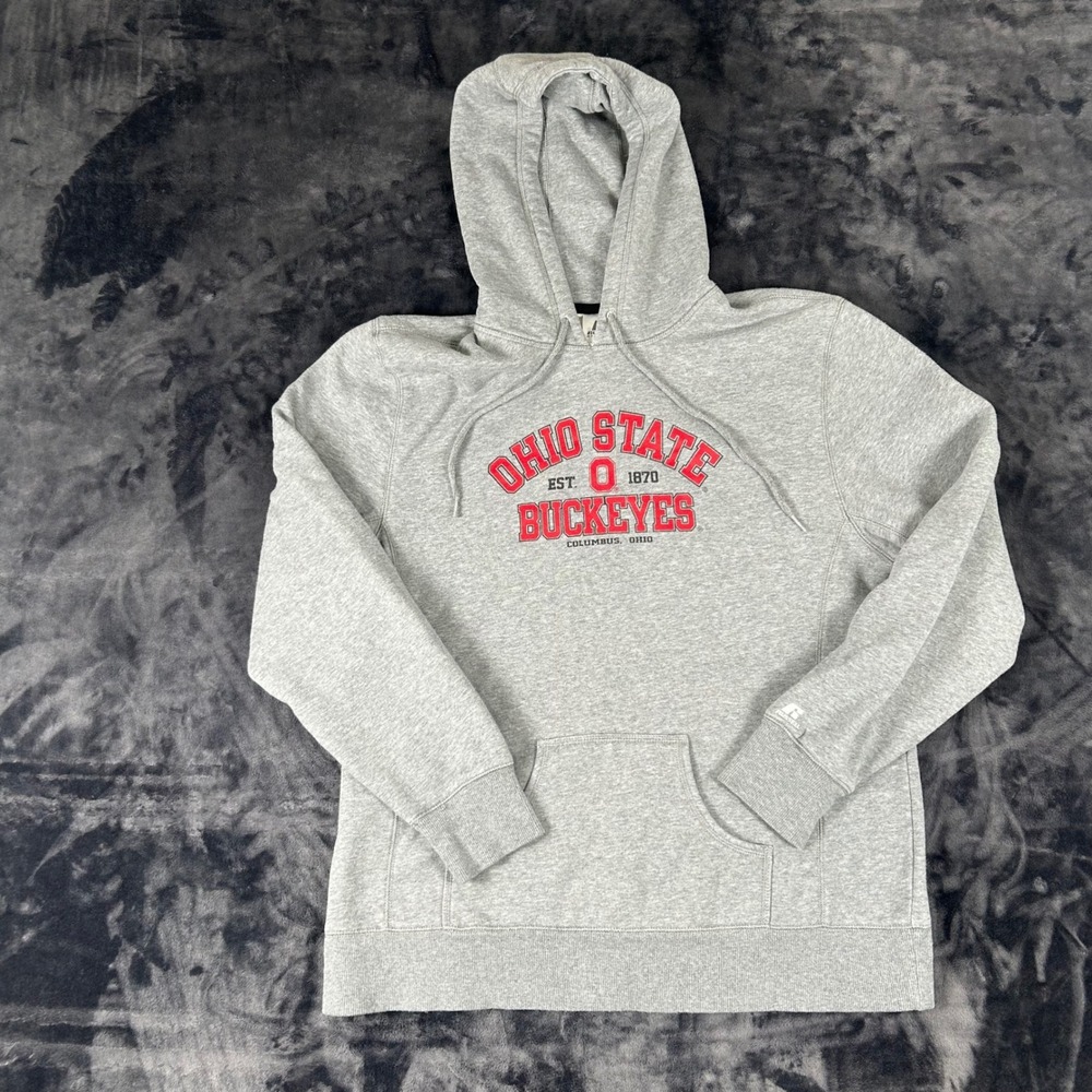 Russell Athletic Hoodie Mens XL Gray Ohio State Buckeyes NCAA Collegiate